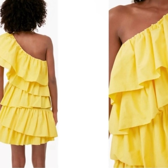 Tuckernuck Hyacinth House Yellow Ruffle Sofie Mini Dress Size XL new with tags - Picture 3 of 11